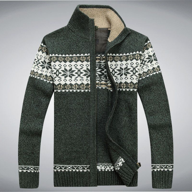 Wholesale-New Winter Mens Cardigan Sweater Long Sleeve Turtleneck Printing Brand Ugly Christmas Sweater Cardigans Masculino Sweaters