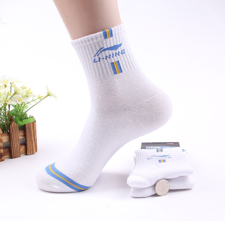 21 Colors! Lining Men's Athletic Socks Male Adult Cotton Socks Breathable Meias Masculinasbasketball sock Li-ning Badminton/Basketball Socks