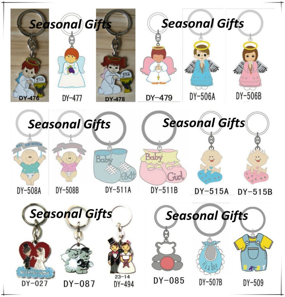 2017 Wholesale 18 Models Baptism Christening Communion Keychains Baby Shower Bebe Llavero