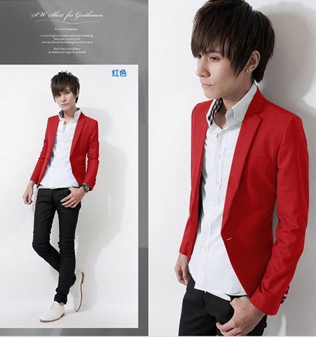 Wholesale-Fashion Spring New slim fit design Men's Blazers men suit whiter/red/black blazer masculino M/L/XL/XXL/3XL Good quality