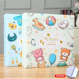 Albums Books 6-inch Po Album Writable Collection of Children Growth Pos 200pcs High-capacity Hard Shell Paper Interleaf Albums 230621