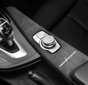 Alcantara – panneau de boutons multimédia de voiture, emballage en daim, couverture ABS, autocollants de Performance M, pour BMW F30 F34 F31 F36 F35 F33 F322138350