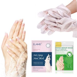 ELAIMEI Guantes de mascarilla para manos Esquí de seda Mejora las mascarillas de manos exfoliantes secas Elimina la piel muerta Guantes hidratantes