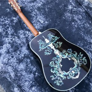 all solidwood D 100 acoustic guitar one piece mahogany neck ebony fretboard all real abalone bindings and carbonization treatment technology guitarra