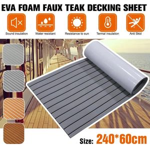 Ruedas todo terreno 2400x90 0/600x5mm espuma EVA hoja de cubierta de barco de teca sintética alfombra autoadhesiva para suelo marino accesorios para yates gris