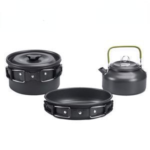 Piezas de ruedas para todo terreno RV Aleación de aluminio ultraligera Utensilios de cocina para acampar Cocina al aire libre Tetera Picnic Vajilla Hervidor Olla para freír