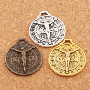 Alliage Jésus Benedict Patron Medal Crucifix Cross Charms Antique Silver Gold Bronze Pendendants 24x21mm L1658 RÉSULTATS DE BIJOUR COMPONE257Z