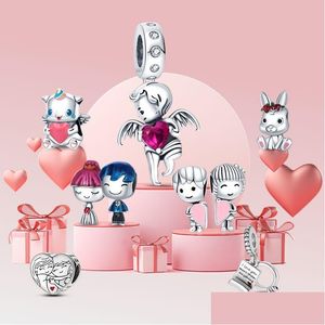 Alloy Pandora S925 Sterling Sier Cute Pink Mouse Black Cat Meow Charm Pendant Suitable For Bracelet Diy Fashion Jewelry Drop Delivery Dhlgk