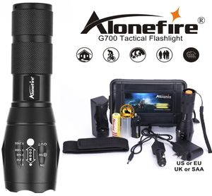 AloneFire G700/E17 T6 5000Lm haute puissance LED Zoom tactique lampe de poche LED torche lanterne randonnée voyage lumière 18650 batterie rechargeable 3471720