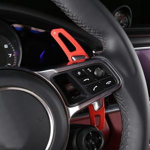 Palettes de changement de volant rouge en alliage d'aluminium, bandes de garniture à paillettes pour Porsche Panamera Cayenne Macan, style de voiture modifié 256P
