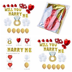 Film d'aluminium Ballons Lettre Amour Ballon Set Saint Valentin Décorations de fête Fournitures De Mariage Décoration Props Ensemble VTKY2184