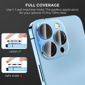 Protecteur d'appareil photo à lentille arrière en aluminium à couverture complète 9H en métal pour Iphone 13 Pro Max