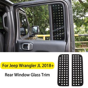 Embellecedor de cristal para ventana trasera de puerta de coche, aleación de aluminio, 4 puertas, para Jeep Wrangler JL JT 18+, accesorios exteriores