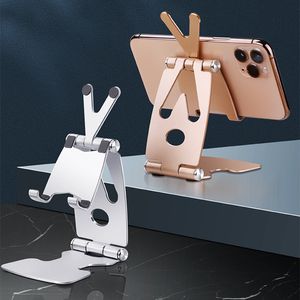 Soportes creativos de aleación de aluminio para teléfono móvil, soporte perezoso para tableta, estante de soporte de base pequeña universal