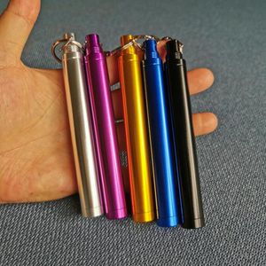 Tube Doob en aluminium 125 mm Accessoires pour fumeurs avec porte-clés Conteneur d'herbes Étui de rangement étanche Pilulier Emballage de préroulage Porte-papier à cigarettes de voyage