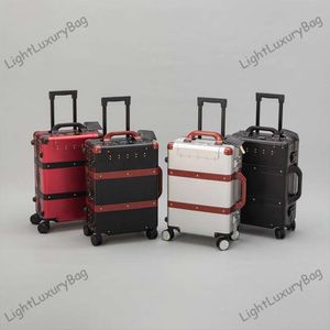 Boîte à barre de traction en aluminium Bagage Designer Valise de voyage Mode Luxurys Spinner Bagages universels avec roues Sacs Duffel 231019