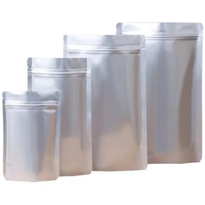 Bolsa de pie de papel de aluminio Bolsa de embalaje con cremallera Bolsa de regalo de té y café de muestra de alimentos a prueba de olores
