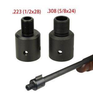 Aluminio Ruger 1022 10 22 Adaptador de freno de boca 1 2x28 5 8x24 750 Protector de rosca de extremo de barril Combo 223 308300B