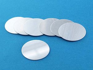 Etiquetas de estampado de aluminio Final de espejo Etiquetas de disco de círculo redondo gris en blanco 58 mm 0758LT Drop 2503960