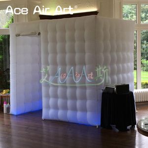 Increíble 2.15m H LED inflable Photo Booth Booth Cinco Photo Gabinet Tent Shelter for Wedding and Party Event con cortinas plegables.