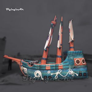 Incroyable grand bateau de Pirate gonflable, modèle de bateau à voile, réplique de bateau gonflable avec souffleur pour événement de fête sur le thème de la mer