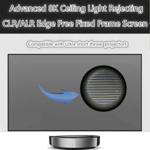 Livraison gratuite Lumière Ambient Rejetant l'écran de projection à cadre fixe pour les projecteurs à lancement ultra-court