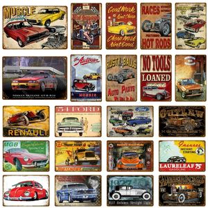 Panneaux métalliques de voiture américaine, panneau en étain de voiture, Pub, Bar, salle de Garage, décoration de maison Vintage, affiche de courses de Hot Rods, autocollant mural de voiture classique, affiche de voiture célèbre, taille 30x20 w01