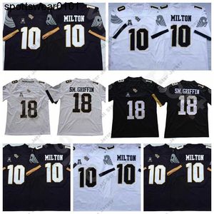 American College Football Wear College Football UCF Knights Jersey 18 Shaquem Griffin 10 McKenzie Milton University Uniform Team Noir Blanc Extérieur Cousu Top Qual