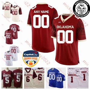 American College Football Wear Mens Custom Oklahoma Sooners Football Davis Beville General Booty Ralph Rucker Jovantae Barnes Bentavious Thompson Todd Hudson Mar