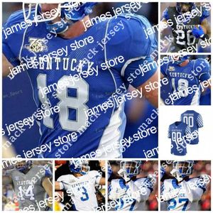 American College Football Wear Nuevo 2022 Kentucky Wildcats Football Jersey NCAA College 2 Tim Couch 18 Randall Cobb 3 Terry Wilson 10 Asim