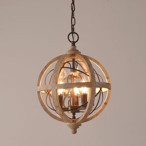 Les lampes suspendues d'art en bois de pays américain donnent au vieux salon, salle à manger, chambre à coucher le caractère individuel de la boule ronde