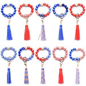 American Flag Creative Bel Bracelet Keychain Patriotic Day 4 juillet Party Party Troup Key Ring