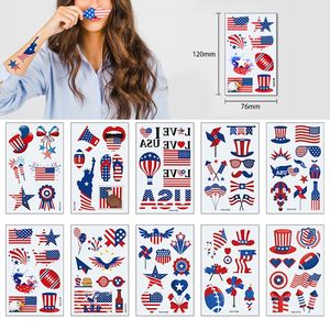 Tatouages drapeau américain, autocollants de maquillage jetables pour le visage et les bras, Art corporel temporaire, convient aux états-unis