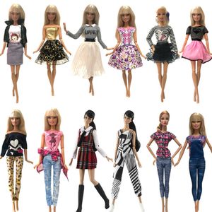 Bonecas americanas para meninas, dois conjuntos, multigrupo, vestido de boneca opcional, saia estilo fashion, roupas coloridas, atacado, acessórios de roupas de boneca