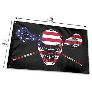 Bandera americana de Lacrosse para exteriores, Color vivo, UV, resistente a la decoloración, doble costura, decoración, Banner, 90x150cm, impresión Digital, venta al por mayor