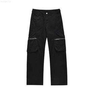 American Street – pantalon de travail avec poches et fermeture éclair, coupe stéréo, tendance, ample, jambes droites, décontracté, nouvelle collection, eim8