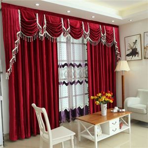 Cortinas Borgoña de estilo americano para sala de estar, cortina de terciopelo italiano, cortinas de franela Pelmet para ventana del dormitorio LJ201224211s
