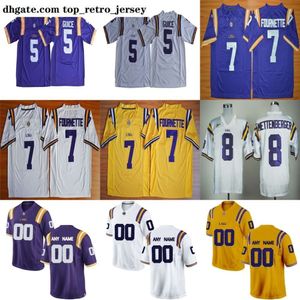 American Wear NOUVEAU LSU Tigers College Football Maillots 5 Derrius Guice 49 Arden Key 16 Danny Etling 69 Turner Simmers Blanc Violet Jaune Hommes Femmes Enfants