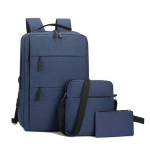 Amiqi Wholesale Fashion Trendy Unisex Business 3 Pieces Laptop Bags Custom College School Backpack
