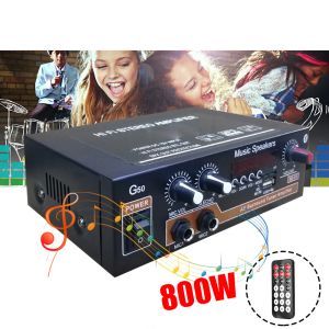 Amplificador 110V220V Universal Bluetooth Smart Hifi Digital Power Amplifier FM Radio Radio Reproductor USB DVD MP3 Subwoofer Amp