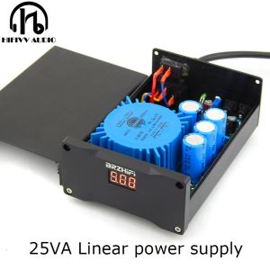 Amplificador 25W Fuente de alimentación lineal súper regulada para HIFI Audio Amplificador DAC Suministro de filtro de alimentación DAC con pantalla LED de voltaje DC 5.5*2.1 mm
