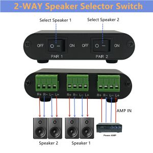 Amplificateur 2WAY audio stéréo Sélecteur de haut-parleur Sélecteur Box Box Multi Zone A Boîte de contrôleur de distribution de commutateur de haut-parleur B