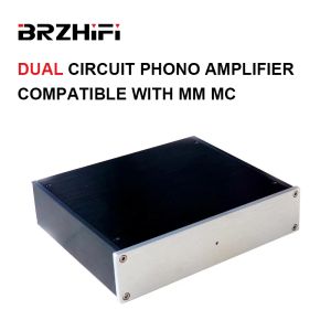 Amplificador BRZHIFI AUDIO HIFI Circuito dual Phono Amplificador compatible con Turntable MM MC Sound Amp Home Theatre Amplificador