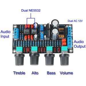 Amplificateur Dual NE5532 Tone Préampli Préampli audio Treble Bass Ajustement Equilibre préalable préamplificateur Préamplificateur Dual AC 12V
