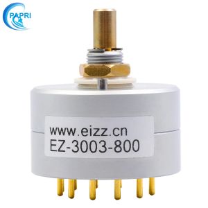 Amplificateur Eizz 3 Way 3 Positions Rotary Signal Signal Source Selector Aluminium Bouclier 12 broches en cuivre plaquées or pour l'amplificateur audio