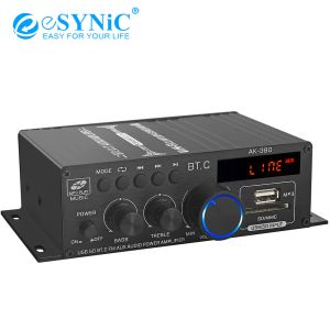 Amplificador Esynic AK380 Mini Audio Potencia Amplificador 2.0 CH BluetoothCompatible 5.0 Receptor Basco Control de agudos Música Amp