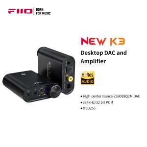Amplificateur fiio nouveau k3 amplificateur de casque DSD USB DAC pour PC, DSD256 Prise en charge de l'équilibre coaxial / optique / 2,5