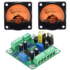 Amplificador Free Free Vu Nivel de audio Medidor de audio Controlador + 2 piezas Vu Medidor con cálculo de presión de color cálido Medidor de presión de 9 V20V