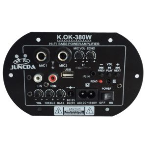 Amplificador KOK380 AC 220V 12V 24V 24V Digital Bluetooth Amplificador Subwoofer de micrófono dual Amplificadores de karaoke AMPLIFICADOR AMPLIFOROR AMPUNTOR