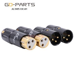 Amplificador MPS 3PIN Masculino Hembra XLR Conector Conector Terminal Hifi Audio Audio Micrófono Cable de serpiente Interfaz equilibrada 24K Gold